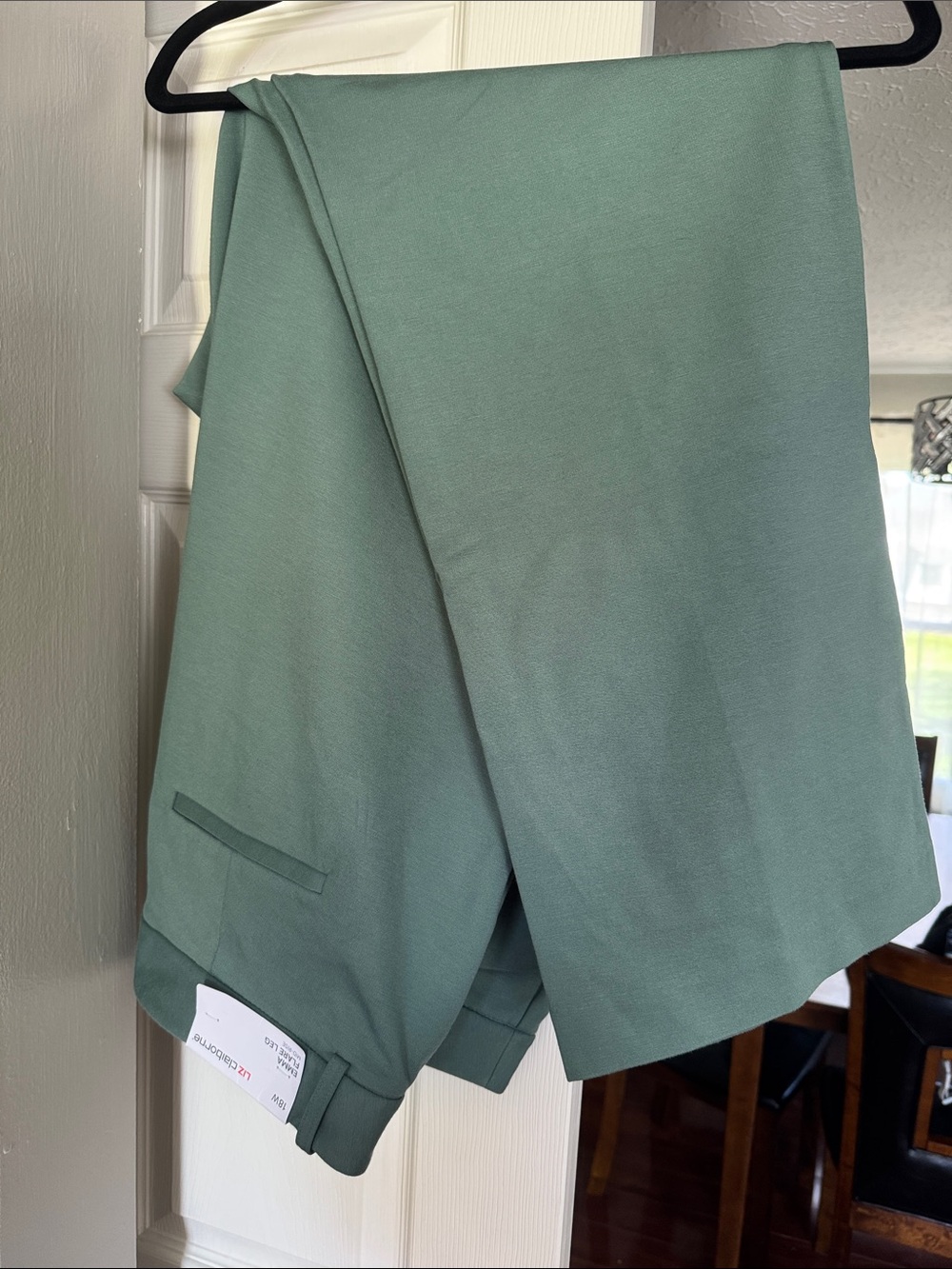 Liz Claiborne Dark Forest Green Stretch Waistband Pants